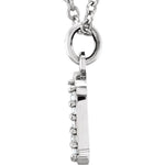Lade das Bild in den Galerie-Viewer, 14K Yellow Rose White Gold .025 CTW Diamond Tiny Petite Lowercase Letter T Initial Alphabet Pendant Charm Necklace
