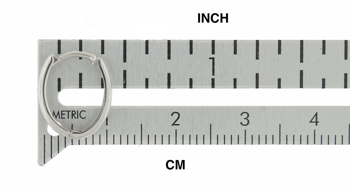 14k white gold small dainty huggie hinged hoop earrings 10mm x 2mm