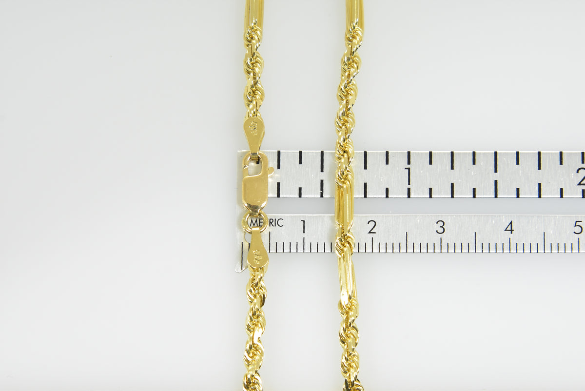 14k yellow gold 3mm diamond cut milano rope bracelet anklet necklace pendant chain