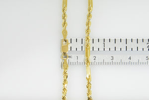 14K Yellow Gold 3mm Diamond Cut Milano Rope Bracelet Anklet Necklace Pendant Chain