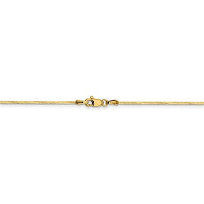 14k yellow gold 1.4mm octagonal snake bracelet anklet necklace choker pendant chain