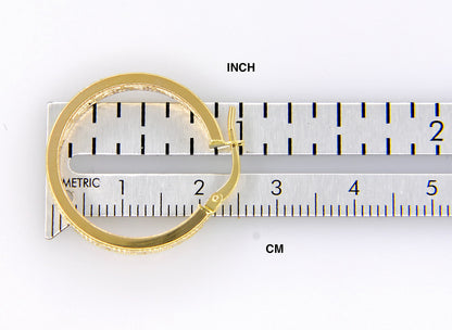 14k yellow gold greek key square tube round hoop earrings