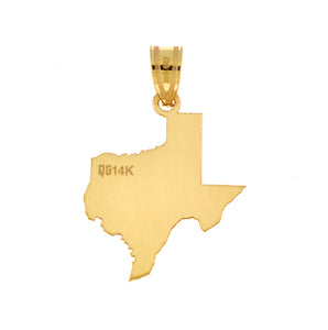 14K Gold or Sterling Silver Texas TX State Map Pendant Charm Personalized Monogram