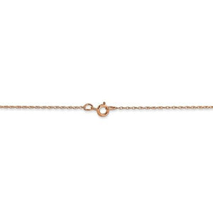14k Rose Gold 0.50mm Thin Cable Rope Choker Necklace Pendant Chain