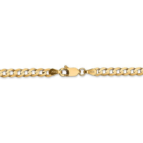 14k yellow gold 3.8mm open concave curb bracelet anklet choker necklace pendant chain