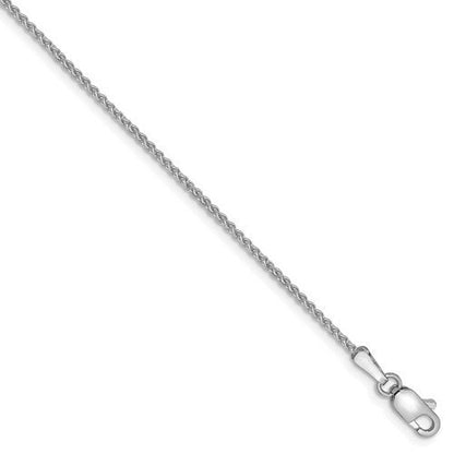 14k white gold 1.25mm spiga wheat bracelet anklet choker necklace pendant chain