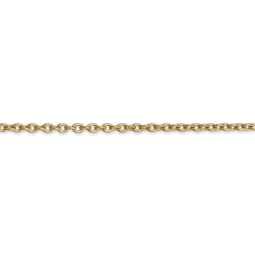 14k yellow gold 2.4mm round open link cable bracelet anklet choker necklace pendant chain