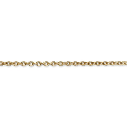 14k yellow gold 2.4mm round open link cable bracelet anklet choker necklace pendant chain