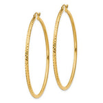 Lataa kuva Galleria-katseluun, 14k Yellow Gold Diamond Cut Classic Round Hoop Earrings 50mm x 2mm
