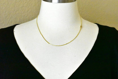 14k yellow gold 1.5 mm polished box bracelet anklet choker necklace pendant chain