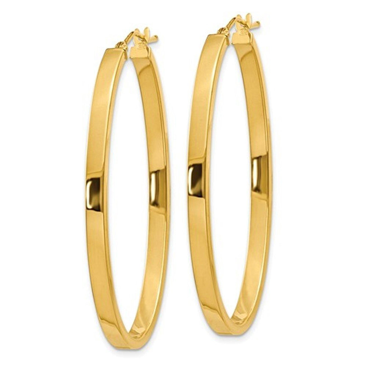 14k yellow gold classic large oval hoop earrings 40mm x 23mm x 3mm