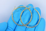 Lataa kuva Galleria-katseluun, 14k Yellow Gold Diamond Cut Round Hoop Earrings 37mm x 2.5mm
