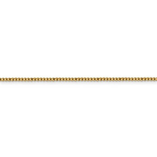 14k yellow gold 1.5mm round box bracelet anklet choker necklace pendant chain lobster clasp