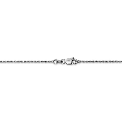 10k White Gold 1.20mm Polished Diamond Cut Rope Choker Necklace Pendant Chain