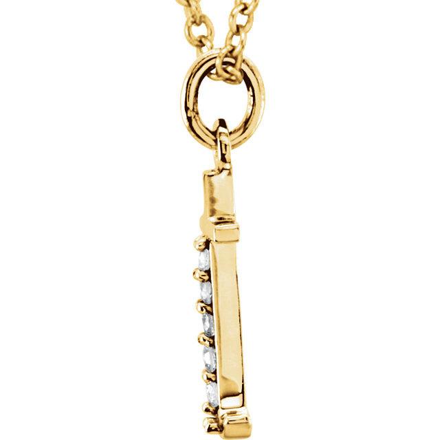 14k yellow rose white gold .025 ctw diamond tiny petite lowercase letter t initial alphabet pendant charm necklace