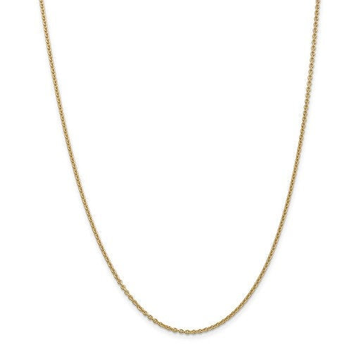 14k yellow gold 2mm cable bracelet anklet choker necklace pendant chain lobster clasp