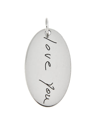 14k 10k gold sterling silver handwriting name oval pendant charm personalized