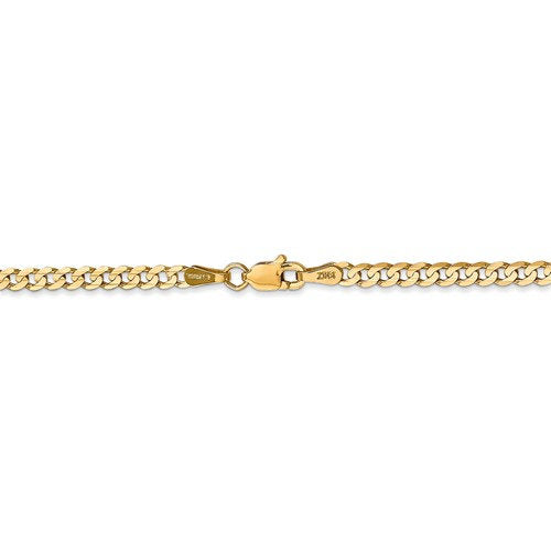14K Yellow Gold 3mm Open Concave Curb Bracelet Anklet Choker Necklace Pendant Chain
