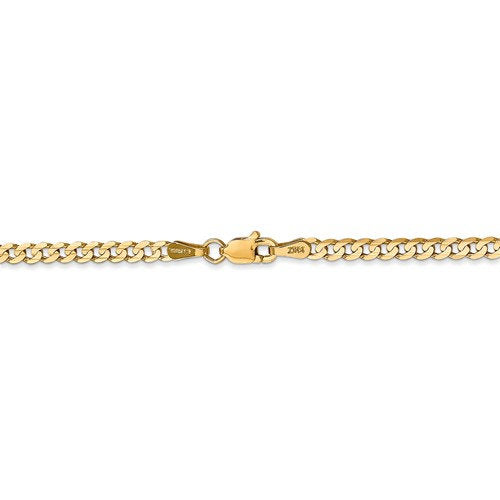 14k yellow gold 3mm open concave curb bracelet anklet choker necklace pendant chain