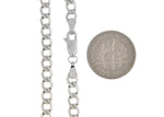 將圖片載入圖庫檢視器 14K White Gold 4.3mm Curb Bracelet Anklet Choker Necklace Pendant Chain
