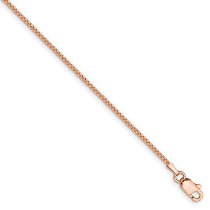 14k rose gold 1mm box link bracelet anklet choker necklace pendant chain