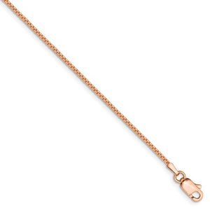 14k Rose Gold 1mm Box Link Bracelet Anklet Choker Necklace Pendant Chain