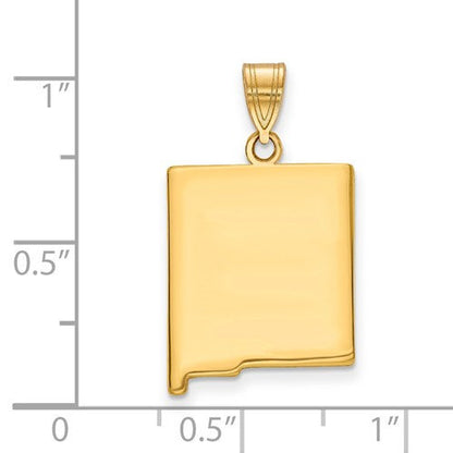 14k gold or sterling silver new mexico nm state map pendant charm personalized monogram