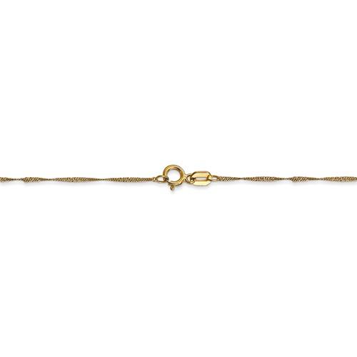 14k yellow gold 1mm singapore twisted bracelet anklet necklace choker pendant chain