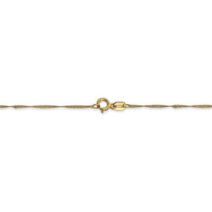 14k yellow gold 1mm singapore twisted bracelet anklet necklace choker pendant chain