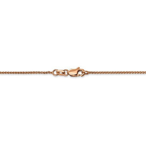 14k Rose Gold 1mm Diamond Cut Wheat Spiga Choker Necklace Pendant Chain Lobster Clasp