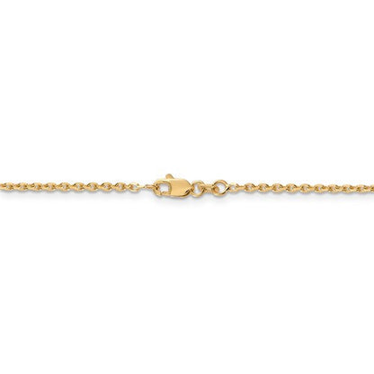 14k yellow gold 1.65mm diamond cut cable bracelet anklet choker necklace pendant chain