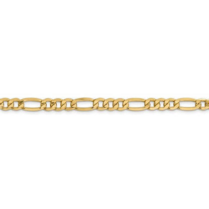 14k yellow gold 6mm lightweight figaro bracelet anklet choker necklace chain