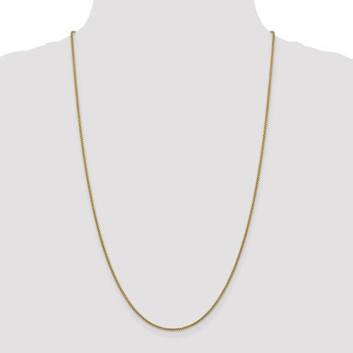 14k yellow gold 1.5mm round box bracelet anklet choker necklace pendant chain lobster clasp