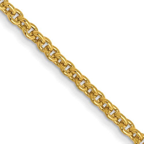 14k yellow gold 1.6mm round open link cable bracelet anklet choker necklace pendant chain