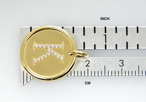 14K Yellow Rose White Gold Genuine Diamond Uppercase Letter K Initial Alphabet Pendant Charm Custom Engraved Personalized