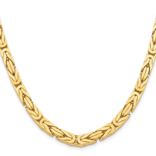 14K Solid Yellow Gold 6.5mm Byzantine Bracelet Anklet Necklace Choker Pendant Chain