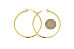 Lataa kuva Galleria-katseluun, 14k Yellow Gold Square Tube Round Hoop Earrings 45mm x 2mm
