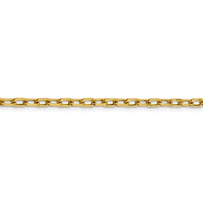 14k yellow gold 3.7mm open link cable bracelet anklet necklace pendant chain