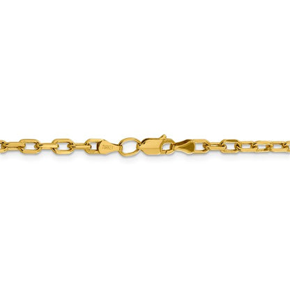 14k yellow gold 3.7mm open link cable bracelet anklet necklace pendant chain