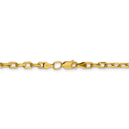 14k yellow gold 3.7mm open link cable bracelet anklet necklace pendant chain