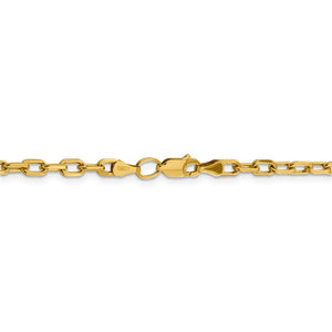 14K Yellow Gold 3.7mm Open Link Cable Bracelet Anklet Necklace Pendant Chain