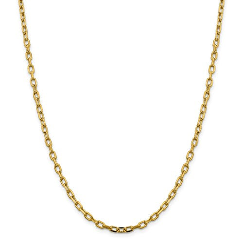 14k yellow gold 3.7mm open link cable bracelet anklet necklace pendant chain