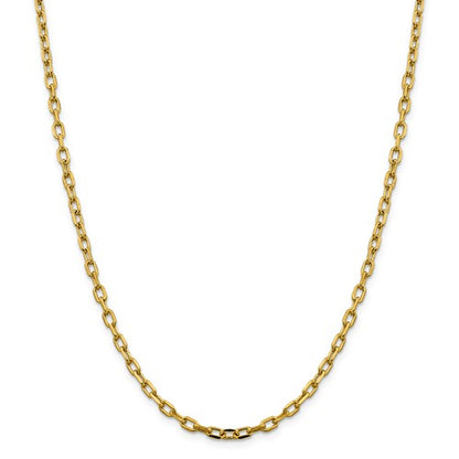 14k yellow gold 3.7mm open link cable bracelet anklet necklace pendant chain