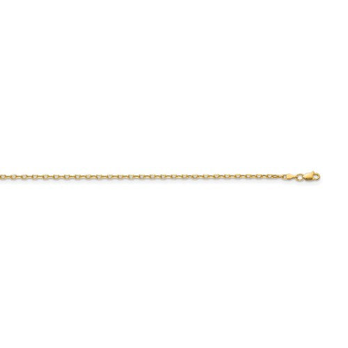 14K Yellow Gold 3mm Open Link Cable Bracelet Anklet Necklace Pendant Chain