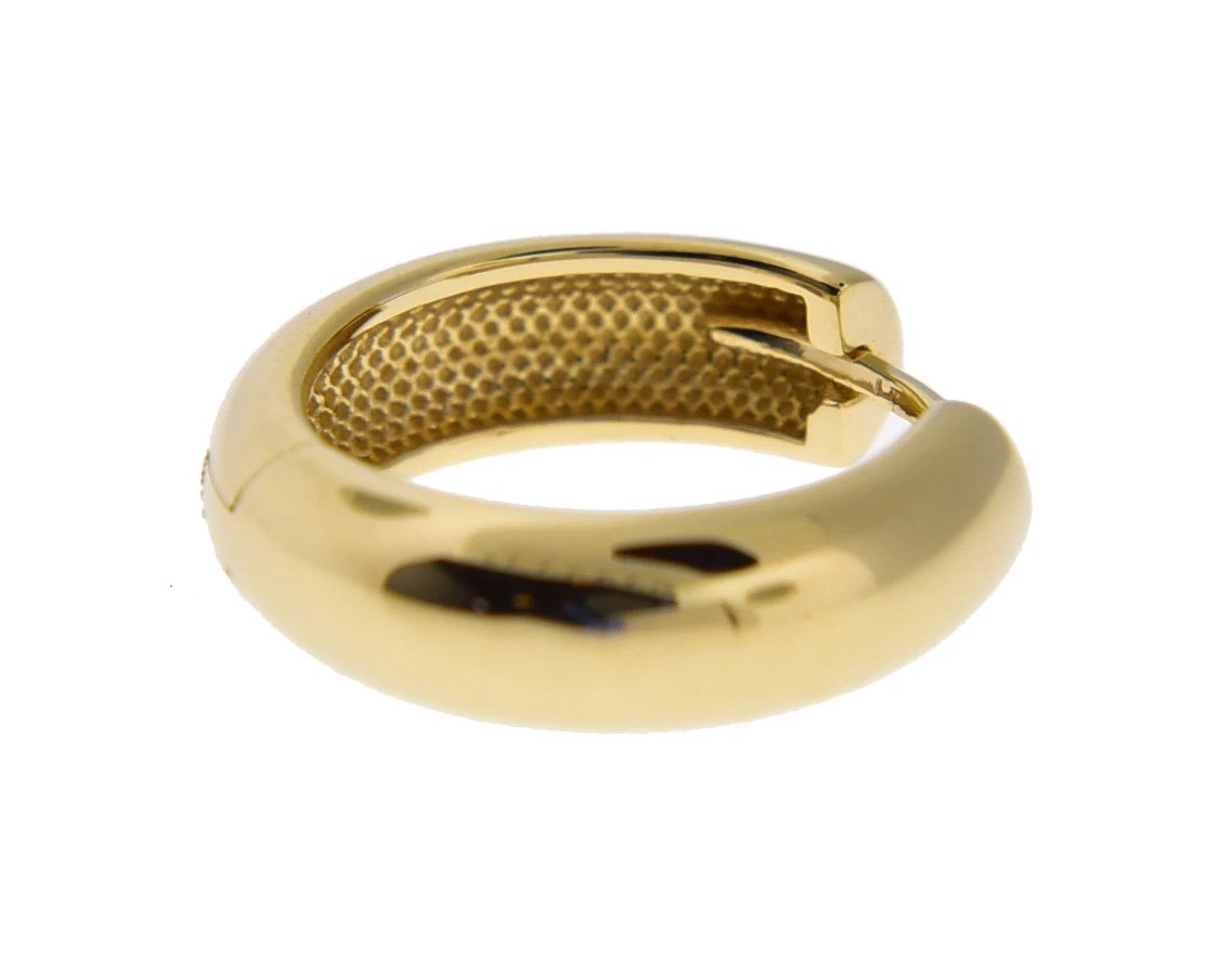 10k yellow gold classic huggie hinged hoop earrings 15mm x 15mm x 4mm