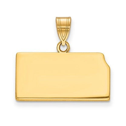 14k gold or sterling silver kansas ks state map pendant charm personalized monogram