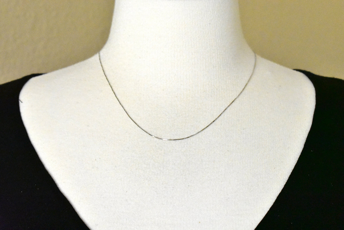 14k white gold 0.5mm box bracelet anklet necklace choker pendant chain