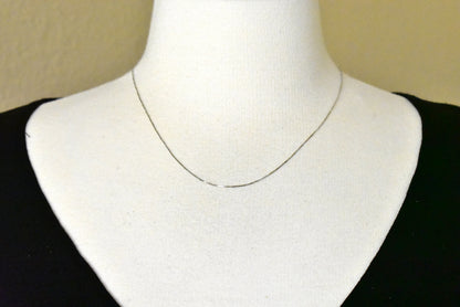14k white gold 0.5mm box bracelet anklet necklace choker pendant chain
