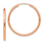 Load image into Gallery viewer, 14k Rose Gold Classic Endless Round Hoop Earrings 28mm x 2mm

