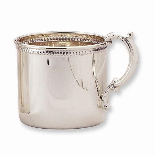 sterling silver baby or child beaded cup heirloom gift engraved personalized monogram